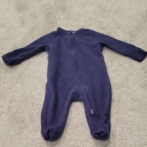 Old Navy Blue Footie One Piece with Cozy Long Sleeves